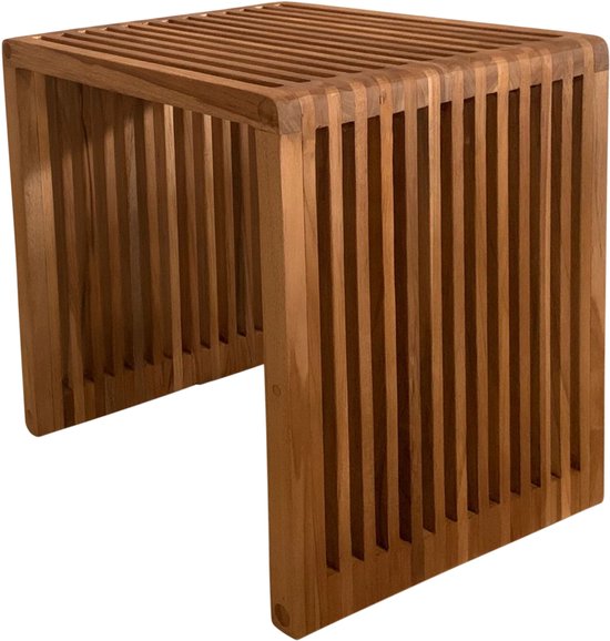 AXI Liane Teak Bijzettafel - Bruin – Houten tuintafeltje - 40 x 35 x 40 cm - 100% Teak – Voor tuin, terras en balkon