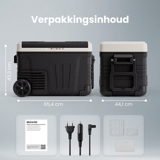 Auronic Elektrische Koelbox - Compressor - 35L - 12V en 240 volt - Camping Koelkast - Frigobox Auto - Zwart