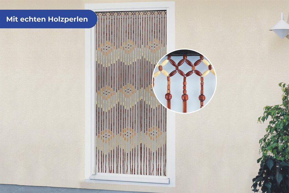 Wenko Kralengordijn Bamboe Handgemaakt - Deurgordijn voor Balkon en Terras - 90 x 200 cm - Meerkleurig
