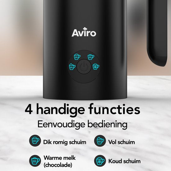 Aviro Melkopschuimer Met Schenktuit - Elektrisch - 300ML - 4-in-1 - Melkschuimer - Melkklopper - Milk Frother - Zwart