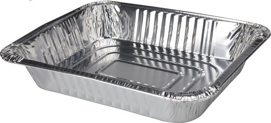 Set van 2x stuks barbecue bereidingsbakken rechthoek 32 x 26 x 6 cm - Vlees grillen - BBQ rooster