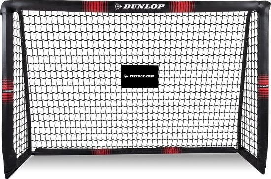 Dunlop Voetbaldoel - Voetbal Goal 180 x 120 x 60 cm - Voetbalgoal Groot - Buitenspeelgoed voor Kinderen en Volwassenen - Snelle Montage - Voetbal Training Doel - Metaal - Zwart/ Rood