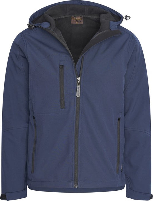 Cappuccino Italia - Heren Outdoorjas Softshell Hooded Jacket - Blauw - Maat XXL