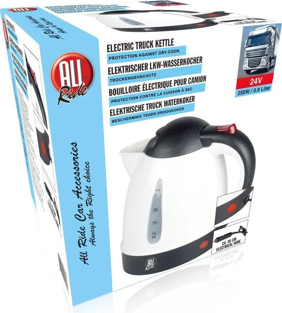 All Ride Waterkoker - 0.8L - Kunststof - BPA vrij - Automatisch Uitschakelen - 19x22x8 - Zwart|Grijs