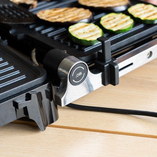Safecourt Kitchen Contactgrill - CG200 - Compact - Uitneembare Platen - PFAS-vrij - Zilver