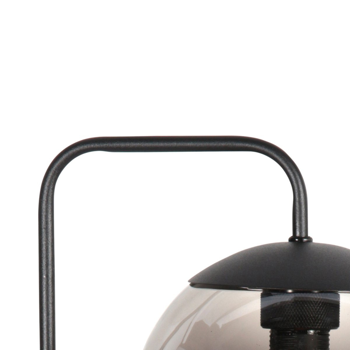 Wandlamp Bollique 4609ZW zwarte metalen wandlamp met smoke glas, E14 fitting, trendy stijl - Steinhauer