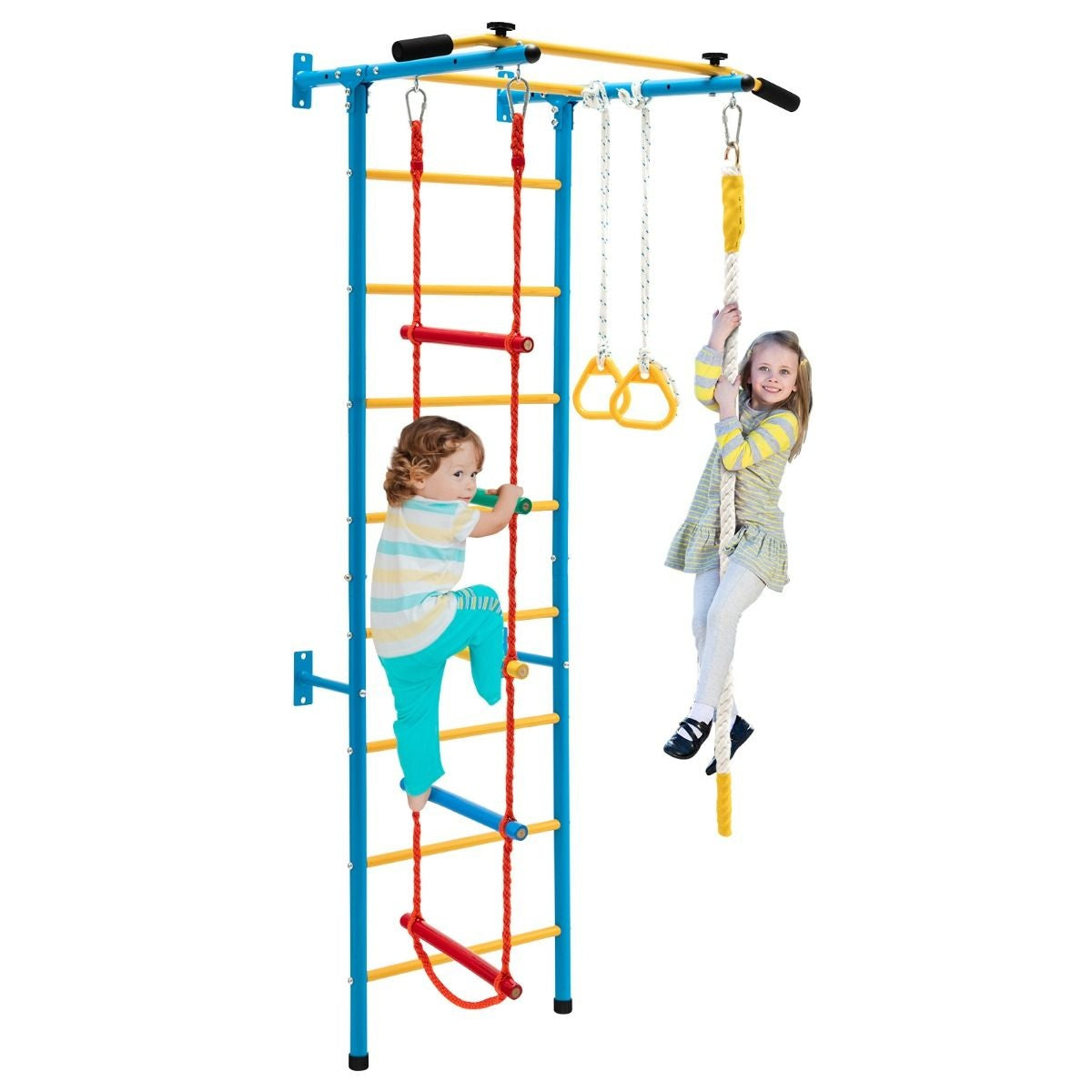 Coast Klimrek Voor Kinderen - Met Ringen - 110 x 83 x 220 cm - Geel