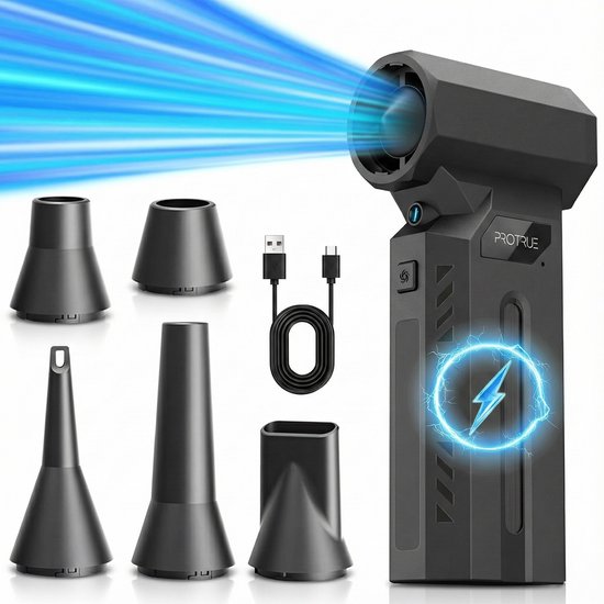 Air duster 110.000 RPM - 4 standen - Stofreiniger Draadloos - Perslucht computer - Turbo Fan Compressed Air - Luchtblazer op accu