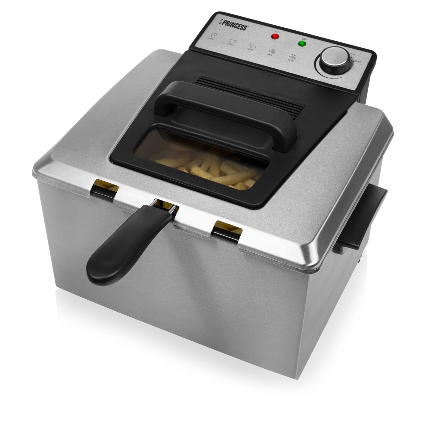 Princess 185000 Friteuse - 5L - 3270W - 3 Frituurmanden - RVS/Zwart