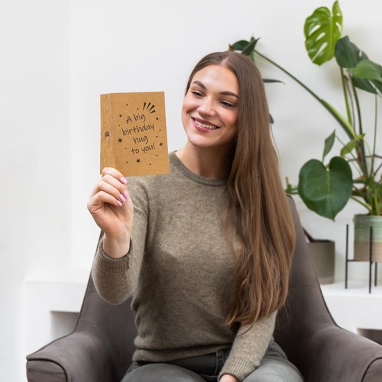 Partizzle 36x Duurzame Verjaardagskaarten met Envelop Set - Ansichtkaarten Versturen - Leuke Kraft Verjaardag Kaarten - Volwassenen - 15x10 cm