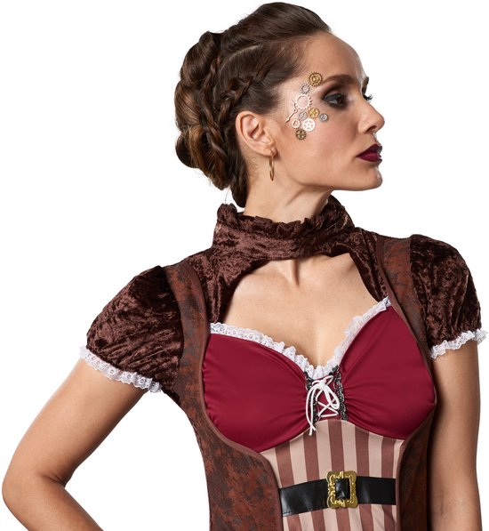Dressforfun Steampunk edelvrouw S - verkleedkleding kostuum halloween verkleden feestkleding carnavalskleding carnaval feestkledij partykleding - 302295