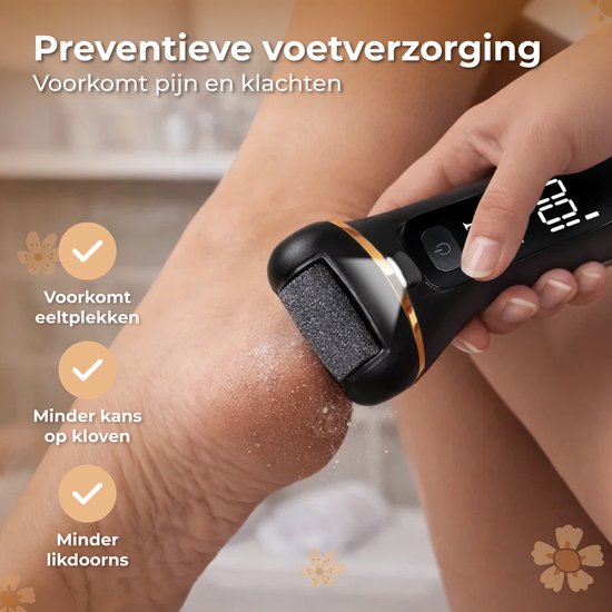 Nuvance Eeltverwijderaars - Pedicureset Electrisch - 18 Delig - Elektrische Eeltverwijderaar - Voetvijl - Professioneel - Zwart