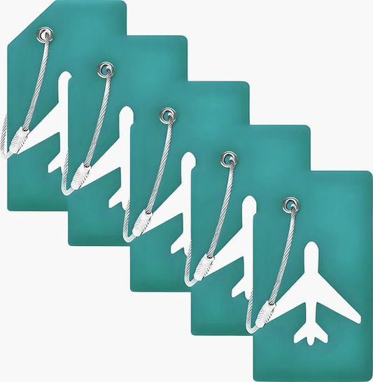 EverNeeds Bagagelabel - Siliconen  - Mint - 5 Stuks - 5x9 cm