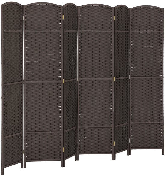 HOMCOM Kamerverdeler Polypropyleen, Grenenhout 240L x 1,6B x 170H cm Bruin