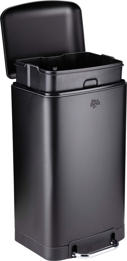 Dirt Devil Pedaalemmer 30 Liter - Prullenbak - RVS - Zwart