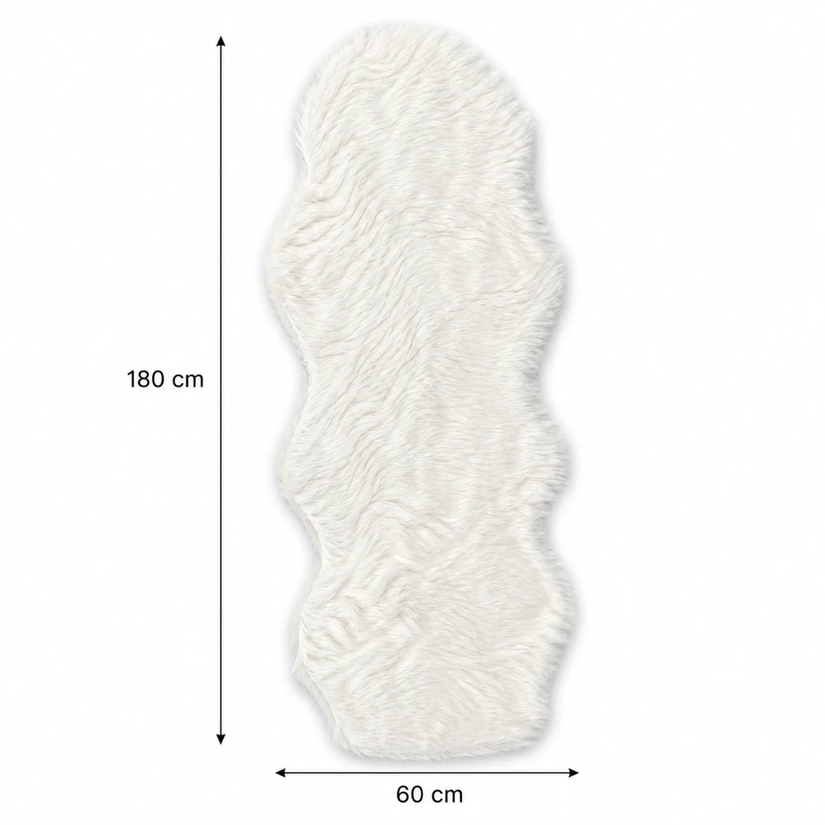 Hoogpolig vloerkleed met dubbel gestikte rand - 60 x 180 cm