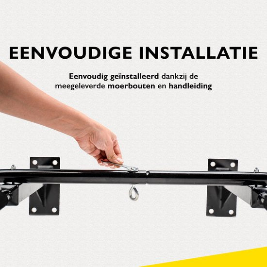 Zoluko Professionele Pull Up Bar Wandmontage - Incl. Weerstandsband Medium en E-book - 150kg Draagkracht - Eenvoudige Bevestiging - Optrekstang Fitness - Pull Up Station voor Thuis Sporten - Chin Up Bar - Zwart
