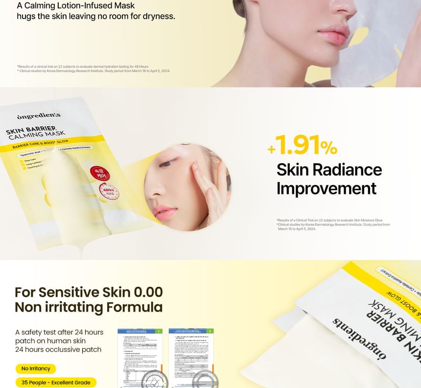 Ongredients Skin Barrier Calming Mask Set – Kalmerend Hydraterend Gezichtsmasker met Ceramiden & 5-Laags Hyaluronzuur