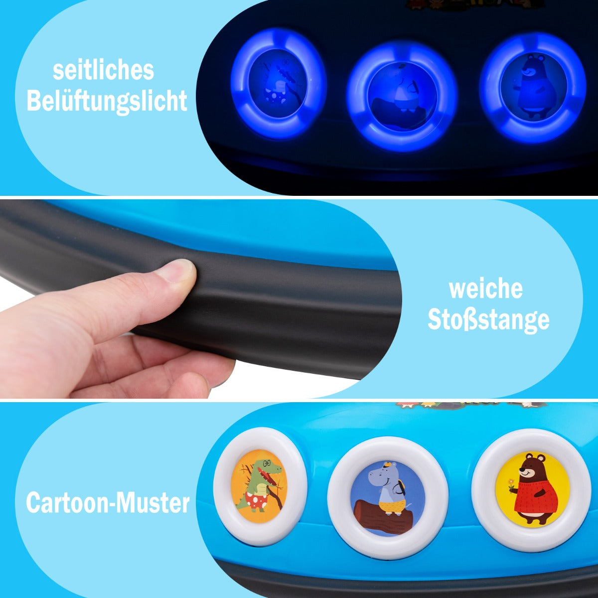 Coast Bumperauto - 360 Graden Draaibaar - 12V - Incl. Muziek & Licht - 73x73x43cm - Blauw