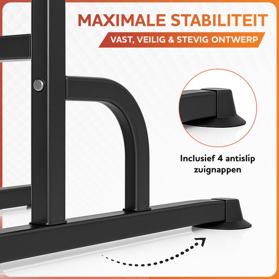 Fitby Pull Up Station - Krachtstation - Pull Up Bar - Dip Station - Optrekstang - Home gym - Fitness - Hoogte Verstelbaar - Zwart