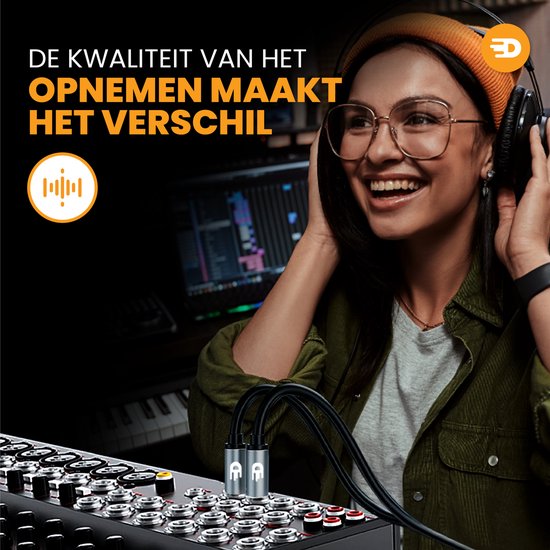 Drivv. Premium 3,5 mm Jack naar Dual 6,35 mm kabel - 2 meter