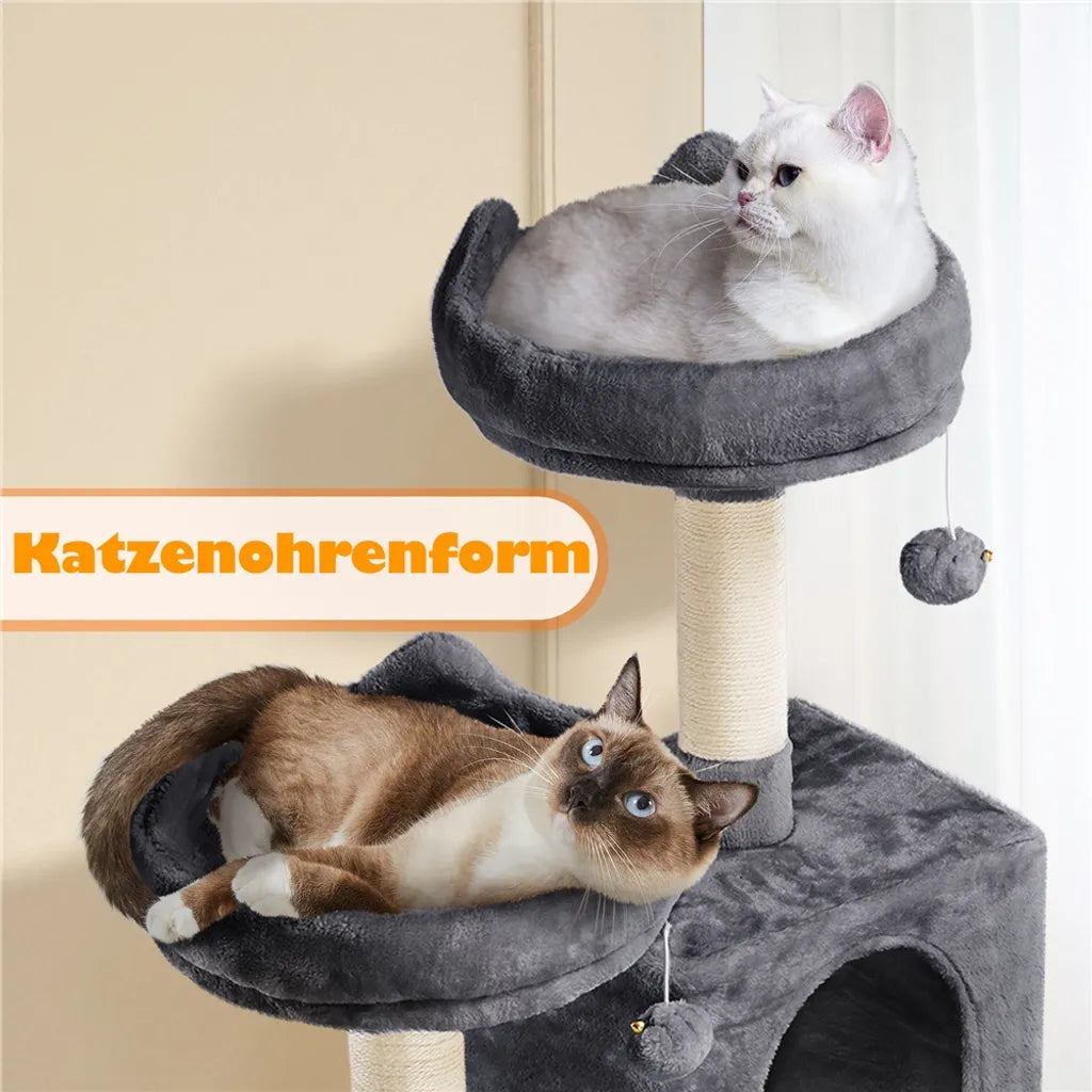 Yaheetech Krabpaal 158cm - Multi-Level - Sisal - Platforms - Donkergrijs