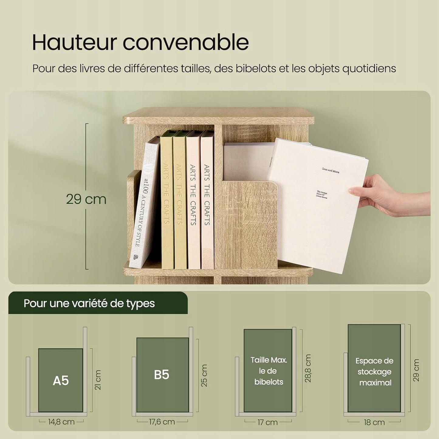 Eugad Draaibare Boekenkast 360Â° - Licht Eiken - 40 x 94,5 x 40 cm