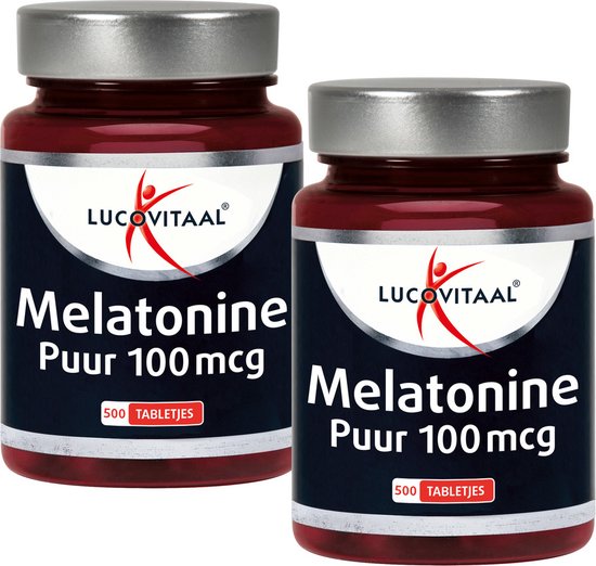 Lucovitaal Melatonine Puur 100 mcg Voedingssupplement - 2 x 500 Tabletten
