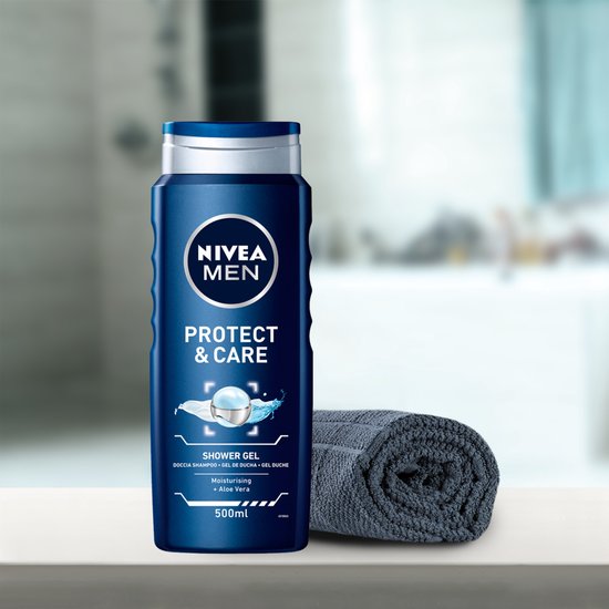 NIVEA MEN Protect & Care Douchegel - 3-in-1 Douchegel Met aloë vera - Shampoo - 500ml