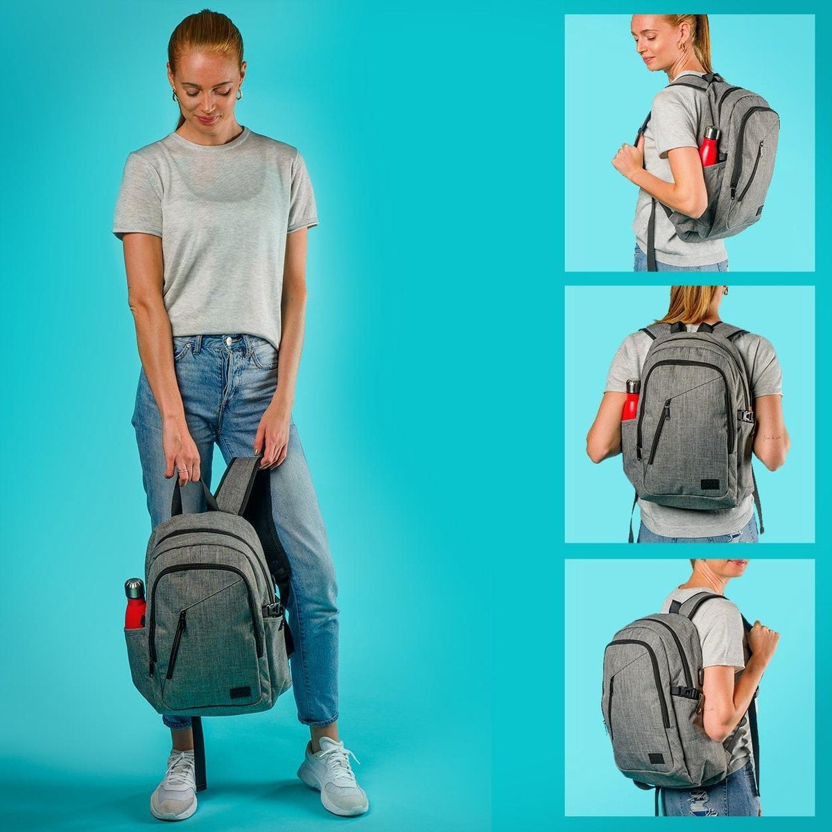 TRVLMORE Rugzak - 25L - 15,6 inch - Laptop Rugtas - Schooltas - Unisex - Spatwaterdicht Grijs
