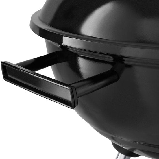tectake® Houtskool Barbecue - Kogel BBQ - Ø 41,5 cm Grillplaat - Grill met 2 Wielen - Smoker met Deksel - Rond - Zwart - Metaal