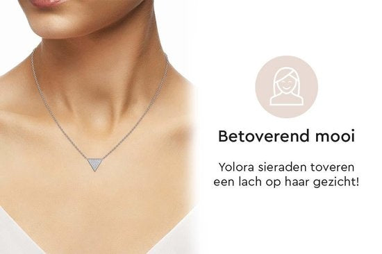 Yolora Dames Ketting met Hanger en Kalpa Camaka Kristallen - Zilver kleurig - 18K Witgoud Verguld - Cadeauverpakking - Moederdag Cadeautje