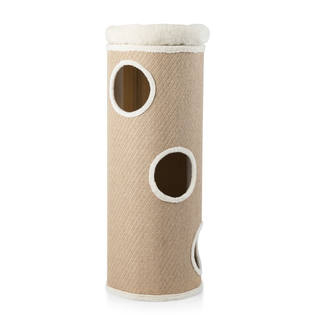 Coast Kattenhuis met Vier Verdiepingen - Pluche Bed - Sisal Krabpalen - Bruin 43 x 43 x 113 cm