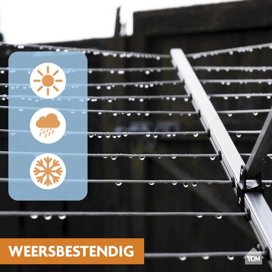 LaundrySpecialist Waslijn - Waslijndraad - Wasdraad - Waslijndraad met stalen kern - 35 meter met stalen kern - Geel