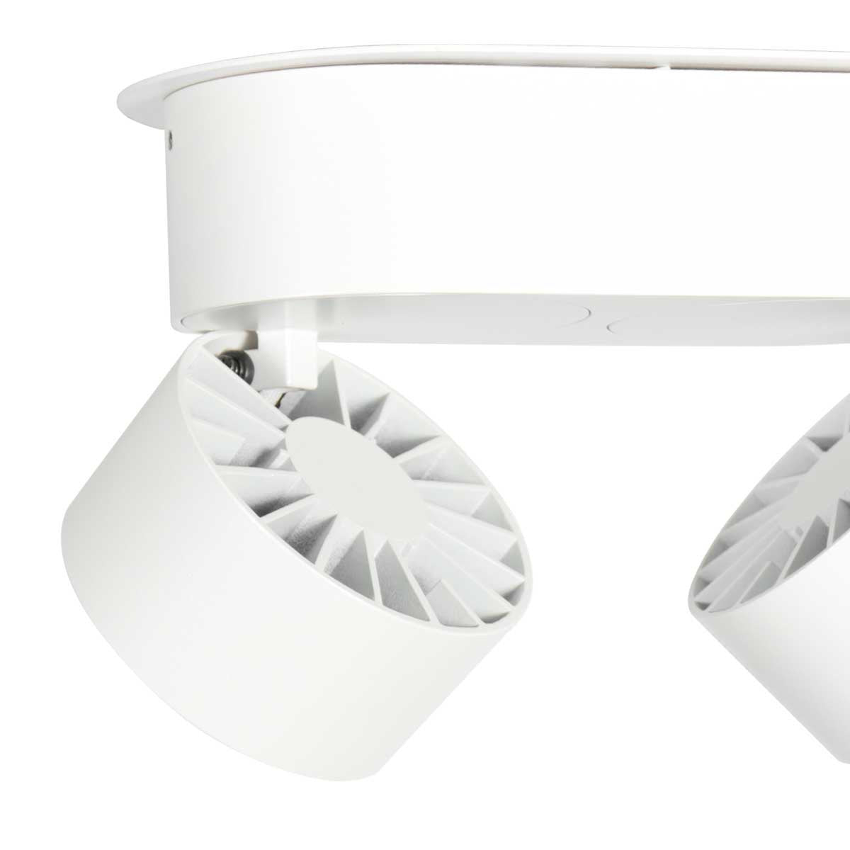 Witte 2-lamps spot Fez 2674W dimbaar draaibaar en kantelbaar kunststof/metaal Modern Mexlite
