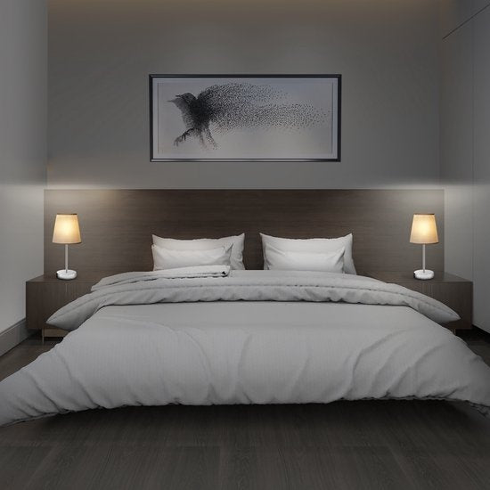 Monzana Nachtlamp 2 Stuks - met Stoffen Kap 32cm - Antraciet