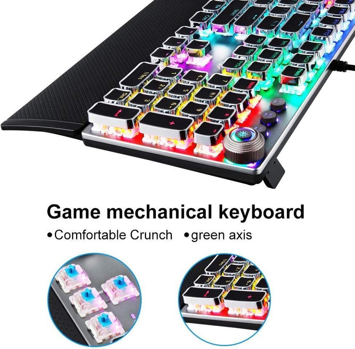 AULA F2058 RGB punk gaming mechanisch toetsenbord - QWERTY - blue switch
