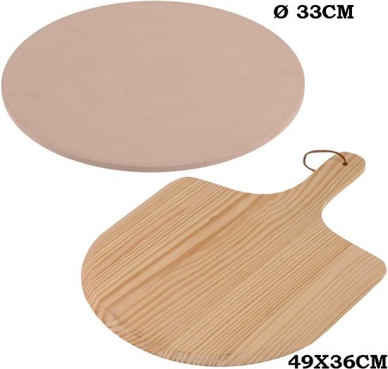 Excellent Houseware Pizza-baksteen - met pizza-schep
