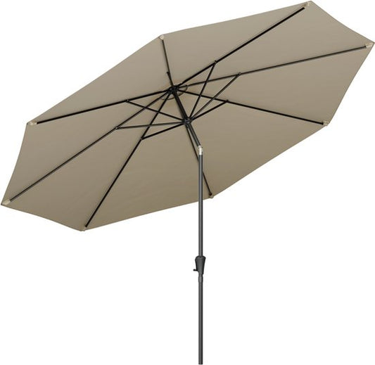 LifeGoods Parasol - Tuin - Ø350 cm - 30° Kantelbaar - Waterdicht - UPF50+ - Taupe