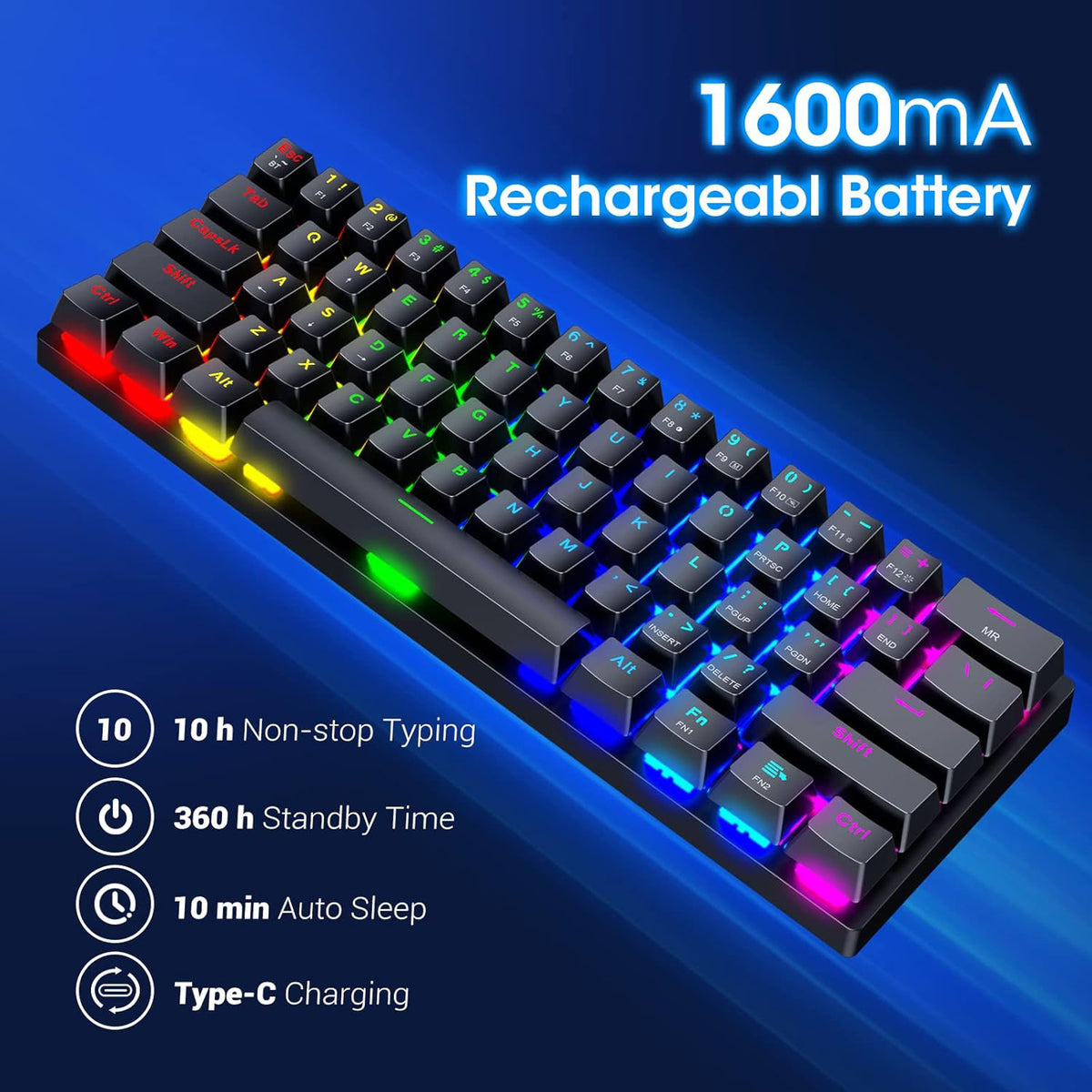 ET mechanisch toetsenbord met muis - 60% - QWERTY US