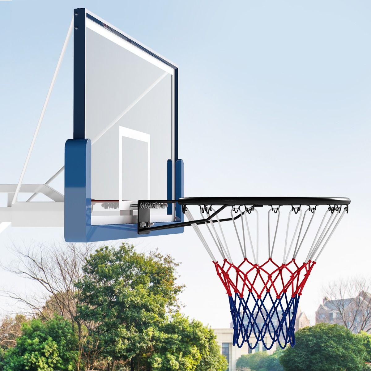 Coast Basketbalring - weerbestendig - dubbel veermechanisme - zwart/oranje - Ø45 cm