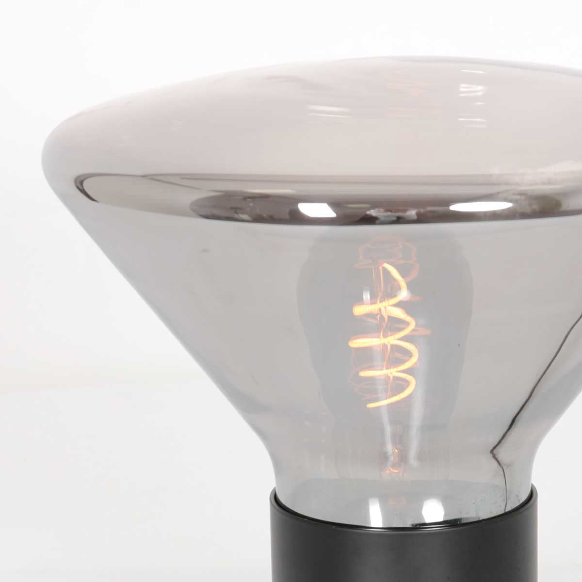 Tafellamp Ambiance 3401ZW Zwart, 25 cm hoog, 26 cm diameter, van elektronica, glas en metaal, Steinhauer, Eigentijds design voor binnengebruik
