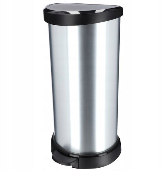 Curver Decobin - Prullenbak - 40 liter - Zilver Metallic