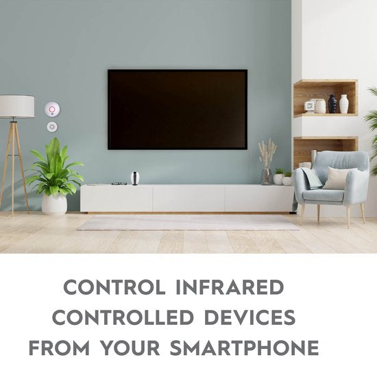 Alpina Zwarte Smart Home Universele Afstandsbediening - Verbinding via telefoon en Wifi mogelijk -  7.70x7.70cm