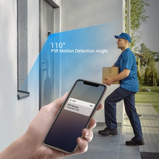 EZVIZ DP2 2K – Video Deurbel met 4.3” Touchscreen – 2K Video, 166° Groothoek, PIR Detectie & Nachtzicht – Tweeweg Audio – MicroSD