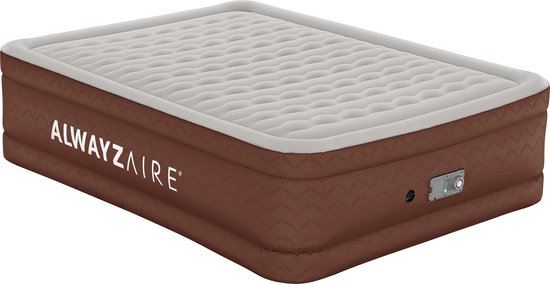 AlwayzAire Fortech Queen Luchtmatras met Ingebouwde Comfort Choice+ Dubbele Pomp 2,03 m x 1,52 m x 51 cm