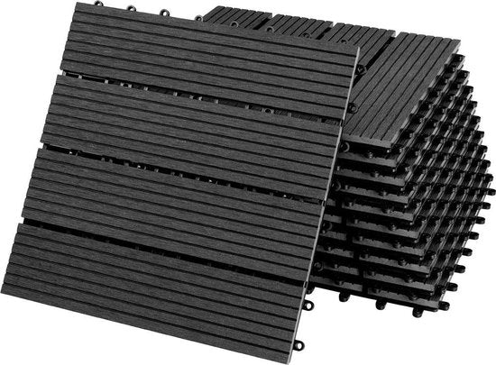 WPC Vlondertegels - Klassiek Insteeksysteem 30x30cm - Antraciet