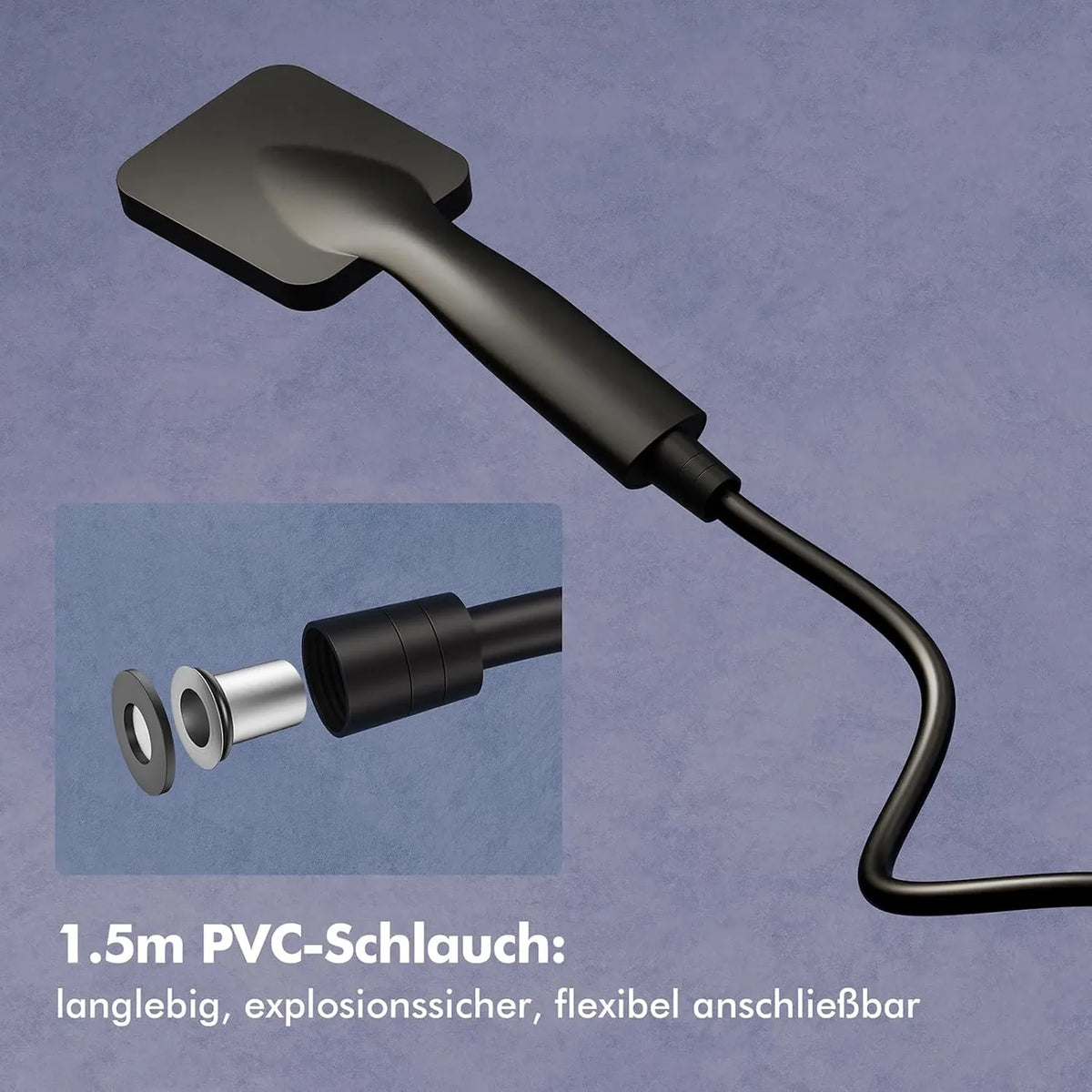Homelody Regendouche Set zonder Thermostaat - Vierkante Hoofddouche 20 x 20 cm - Verstelbare Douchestang 73-115 cm - Zwart