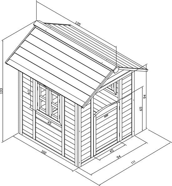 AXI Beach Lodge Speelhuis in Grijs/Wit - Speelhuisje voor de tuin / buiten - FSC hout - Tuinhuisje voor kinderen