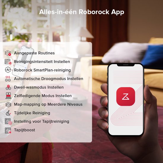 Roborock Qrevo S5V-Robotstofzuiger met dock-12000 Pa zuigkracht-FlexiArm-dweilen-Reactief obstakel vermijden-Dubbele anti-klitfunctie-Warmeluchtdroging-Obstakelvermijding en slimme navigatie-Zwart